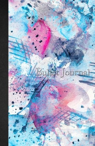 Bullet Journal: Watercolor Blue and Red - Hearts - Notebook Dotted Grid - 110 pages (5.5 x 8.5) soft cover glossy finish - journal, planner, organizer, dot point Learning & Reference