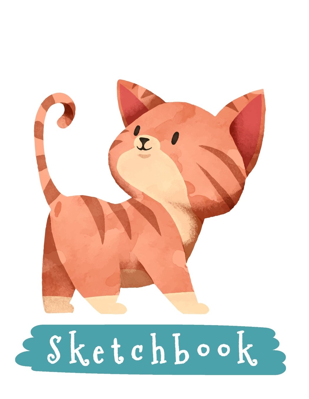 Sketchbook: Cute Orange Tabby Kitten, Large Blank Kids Sketchbook, 110 Pages, 8.5" x 11", For Drawing, Sketching & Crayon Coloring (Kids Drawing Books) Non-fiction
