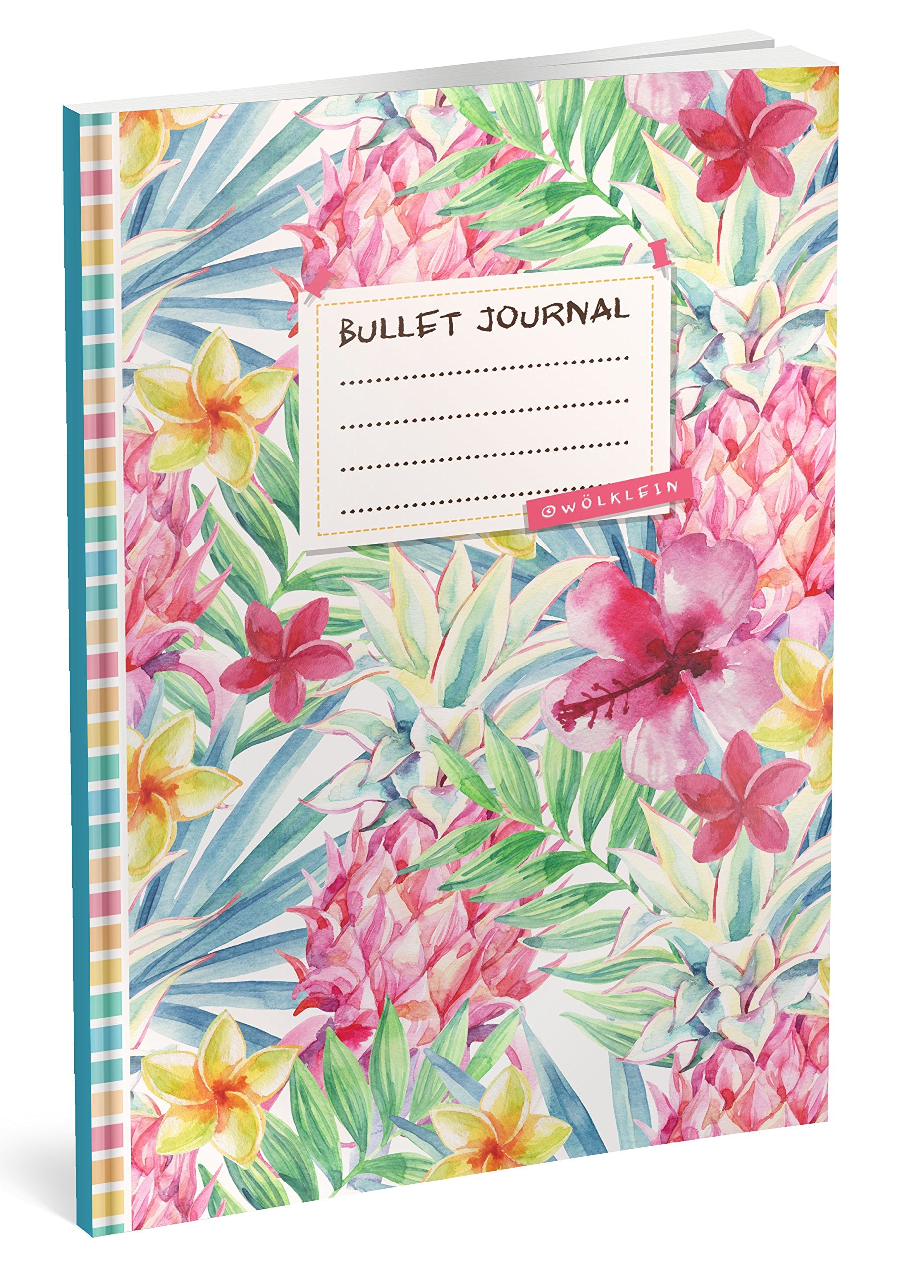 Bullet Journal: Punktraster Notizbuch (Ca. A5) + 100 Seiten + Vintage Softcover | TOP Motiv: Aquarell | Dotted Grid Notebook, Kaligrafie Papier, Punktpapier +++ Jetzt mit Register +++ Psychology