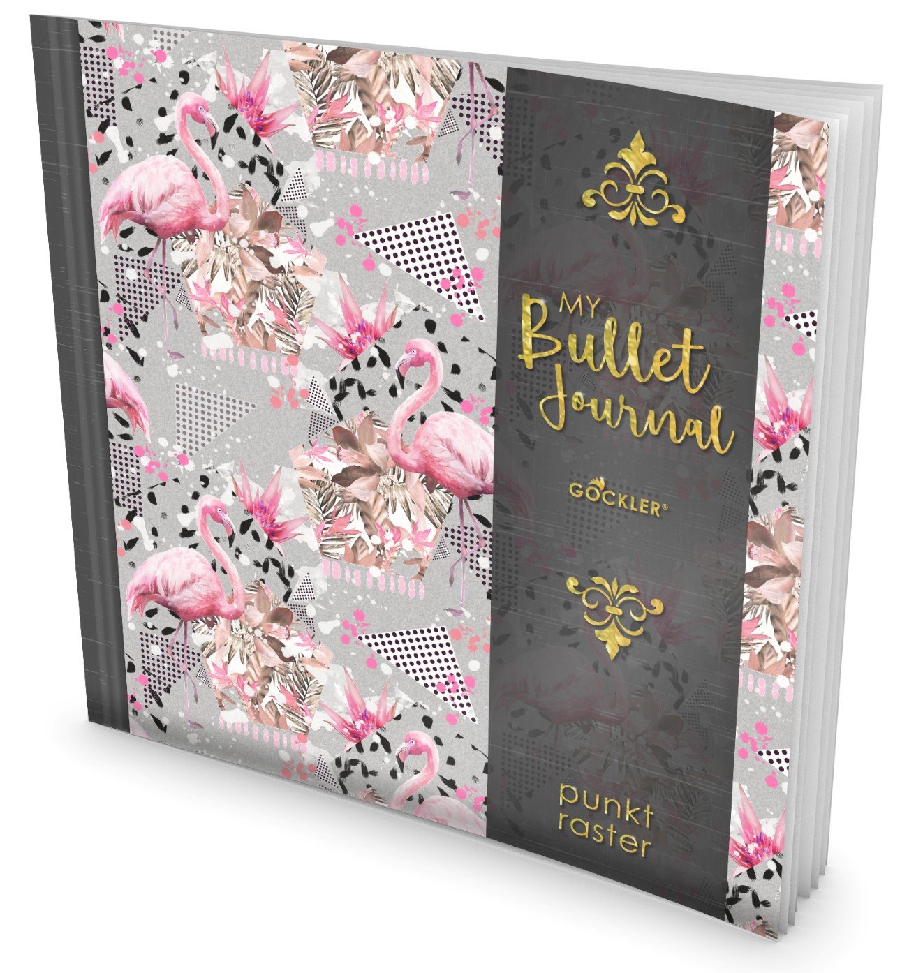 GOCKLER® Bullet Journal: Punktraster Notizbuch mit 100+ Seiten || Inkl. Register, Seitenzahlen, Glänzendes Softcover || Ideal für Handlettering & Zeichnungen || DesignArt.: Flamingo book