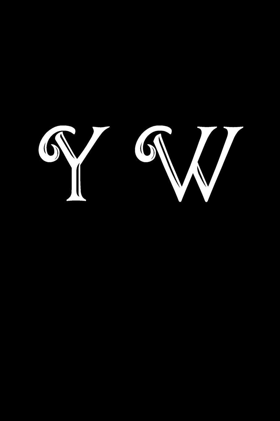 Y W: Double Monogram Journal, 100 Pages, 6x9 Inches, Black Glossy Cover Self-help