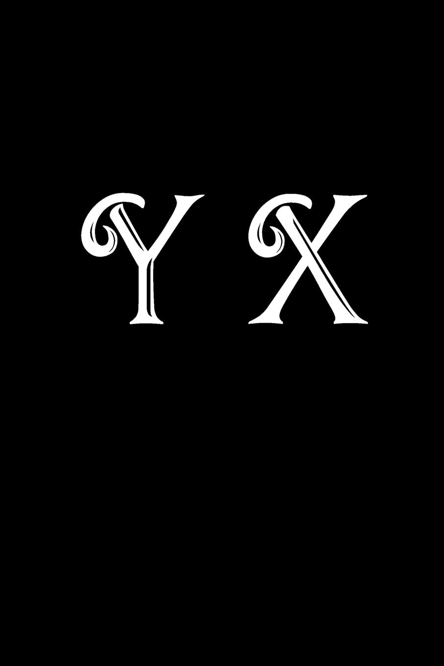 Y X: Double Monogram Journal, 100 Pages, 6x9 Inches, Black Glossy Cover Self-help