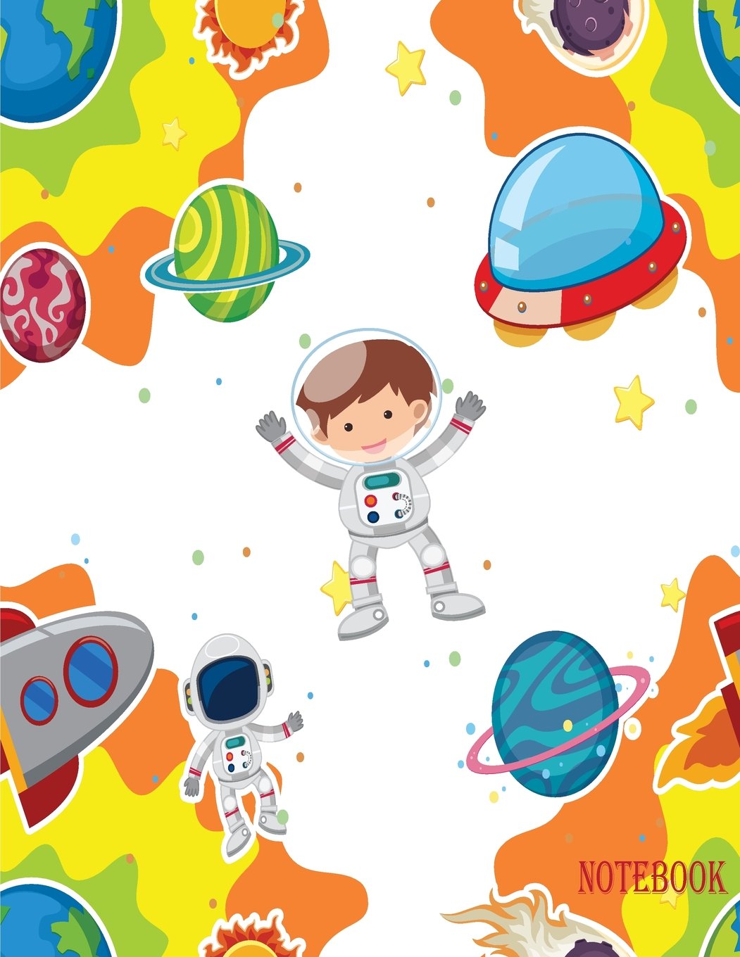 Notebook: Astronaut flying space: Journal Dot-Grid, Grid, Lined, Blank No Lined: Book: Pocket Notebook Journal Diary, 110 pages, 8.5" x 11" Lifestyle