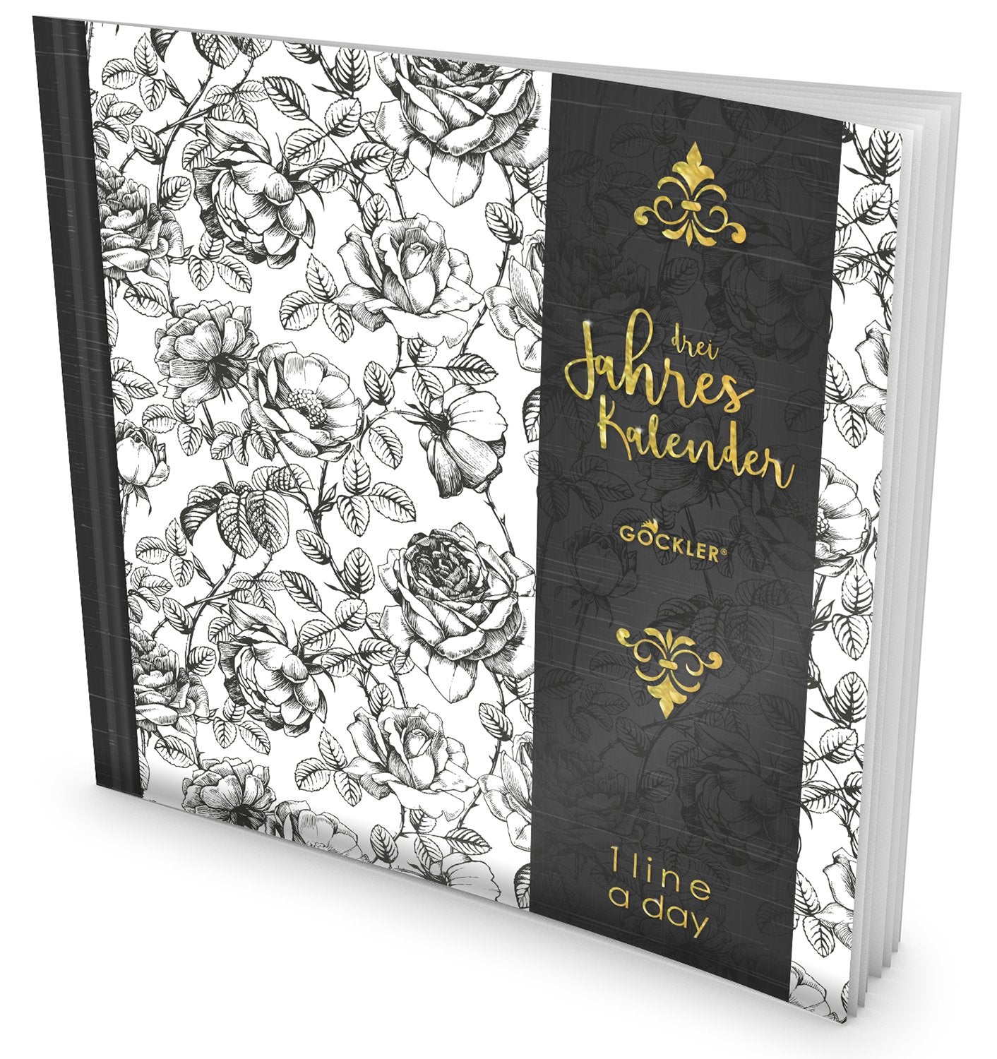 GOCKLER® 3 Jahres Kalender: 190+ Seiten Journal für 3 Jahre || Glänzendes Softcover || Ideal als Tagebuch, Notizkalender, Aufgabenplaner oder Erfolgsjournal || DesignArt.: Hand Drawn Flowers book