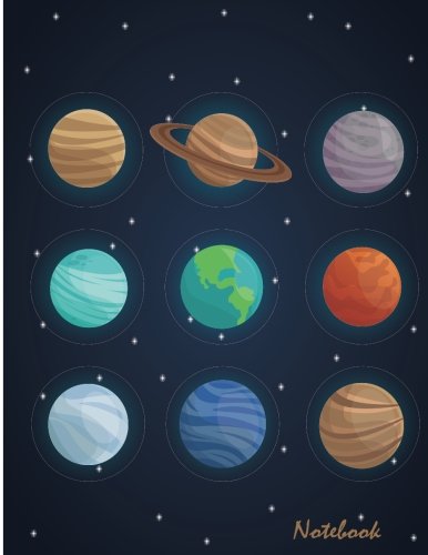 Notebook: Space landscape solar: Journal Dot-Grid, Grid, Lined, Blank No Lined: Book: Pocket Notebook Journal Diary, 110 pages, 8.5" x 11" book