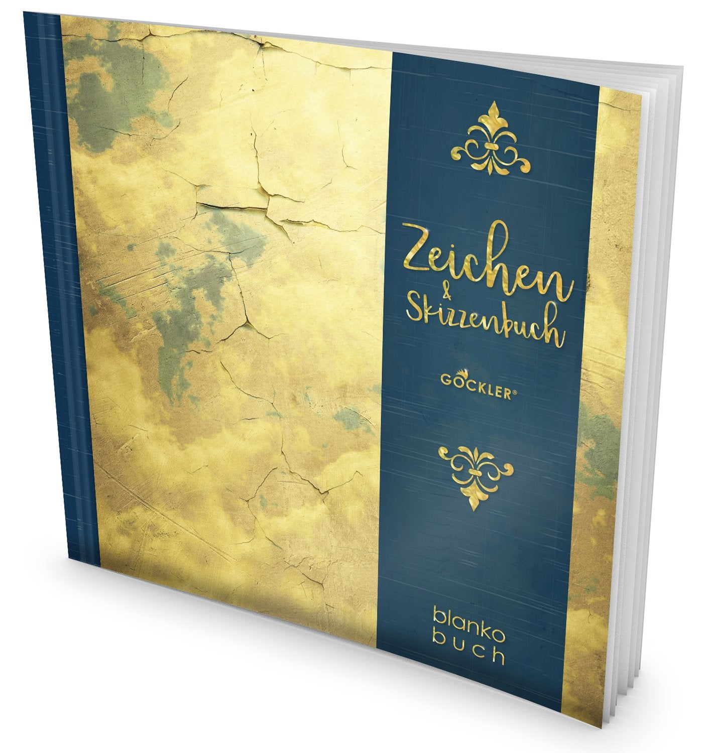 GOCKLER® Zeichen & Skizzenbuch: 100+ Blanko-Seiten, Register, Datum, Seitenzahlen, Glänzendes Softcover +++ Ideal für Handlettering, Kaligraphie und Karikaturen +++ DesignArt.: Vintage Himmel Hobbies & Crafts