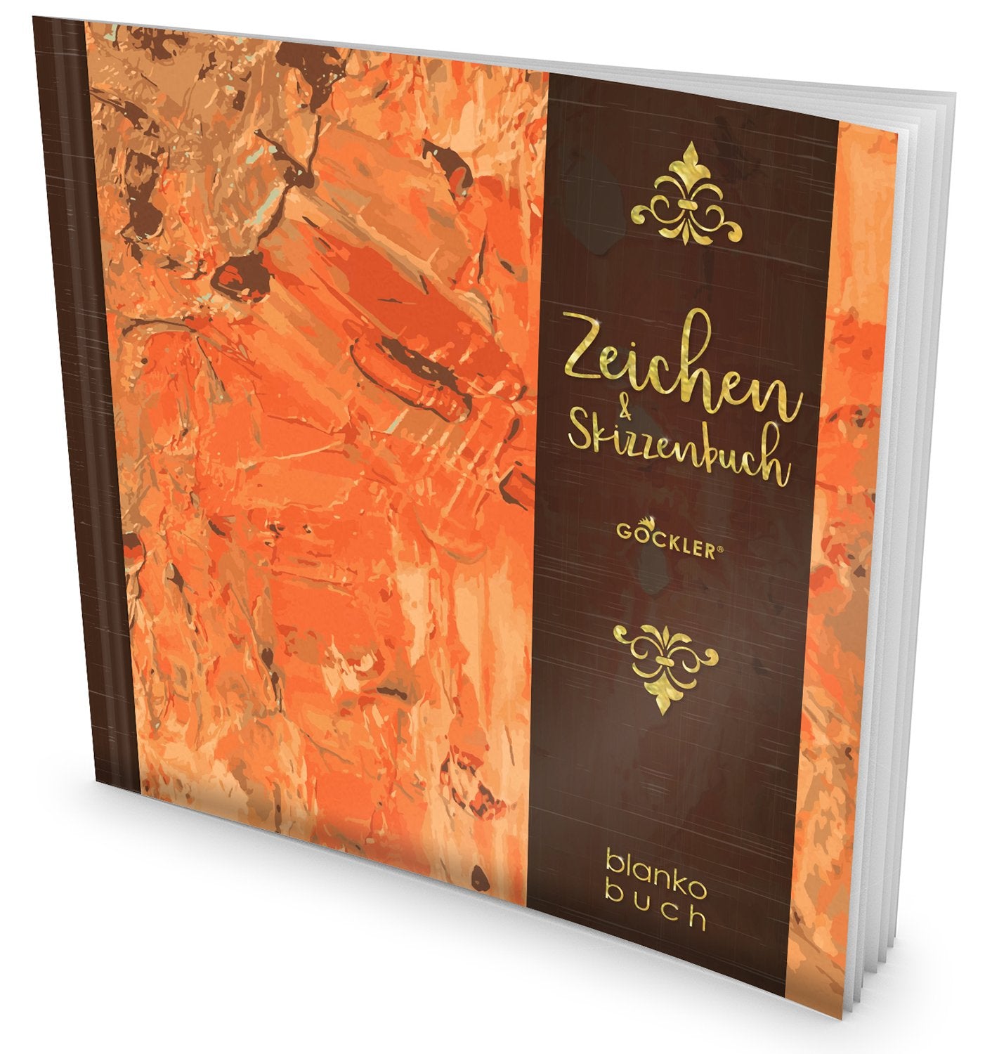GOCKLER® Zeichen & Skizzenbuch: 100+ Blanko-Seiten, Register, Datum, Seitenzahlen, Glänzendes Softcover +++ Ideal für Handlettering, Kaligrafie oder leeres Malbuch +++ DesignArt.: Dicke Ölfarbe book