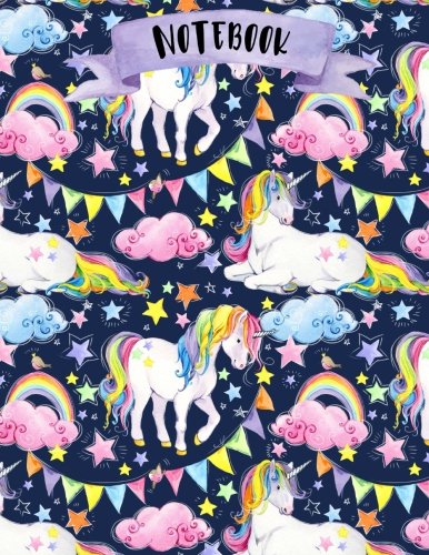 Notebook: 160 pages - Unicorns - 8.5 x 11 - Soft Glossy Cover - journal, planner, planning, organizer, College, School, College Ruled Notebook Learning & Reference