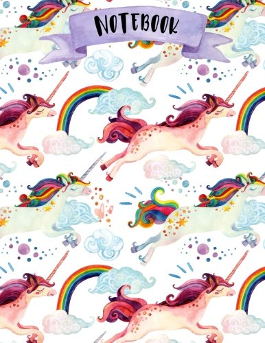 Notebook: 160 pages - Unicorns - 8.5 x 11 - Soft Glossy Cover - journal, planner, planning, organizer, College, School, College Ruled Notebook Learning & Reference