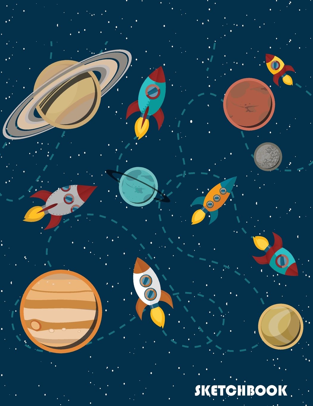 Sketchbook: Solar system rockets: 110 Pages of 8.5" x 11" Blank Paper for Drawing, Doodling or Sketching (Sketchbooks) Lifestyle