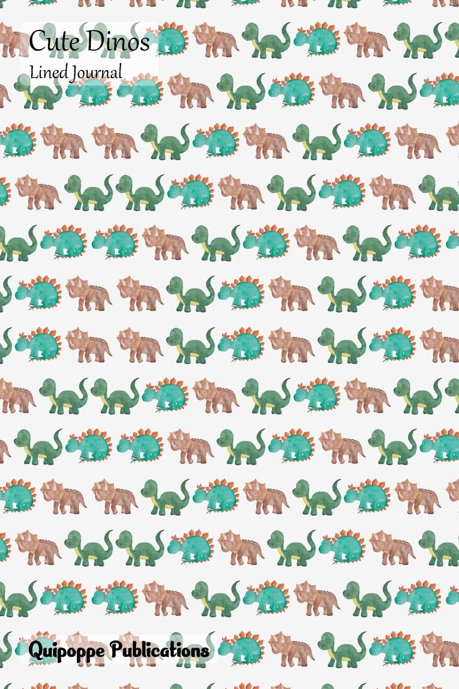 Cute Dinos Lined Journal: Medium College Ruled Notebook With Walking Dinos Pattern Cover Mathematics