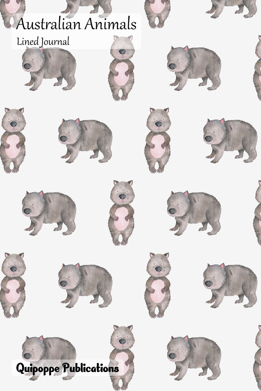 Australian Animals Lined Journal: Medium College Ruled Notebook With Just Wombats Pattern Cover Mathematics