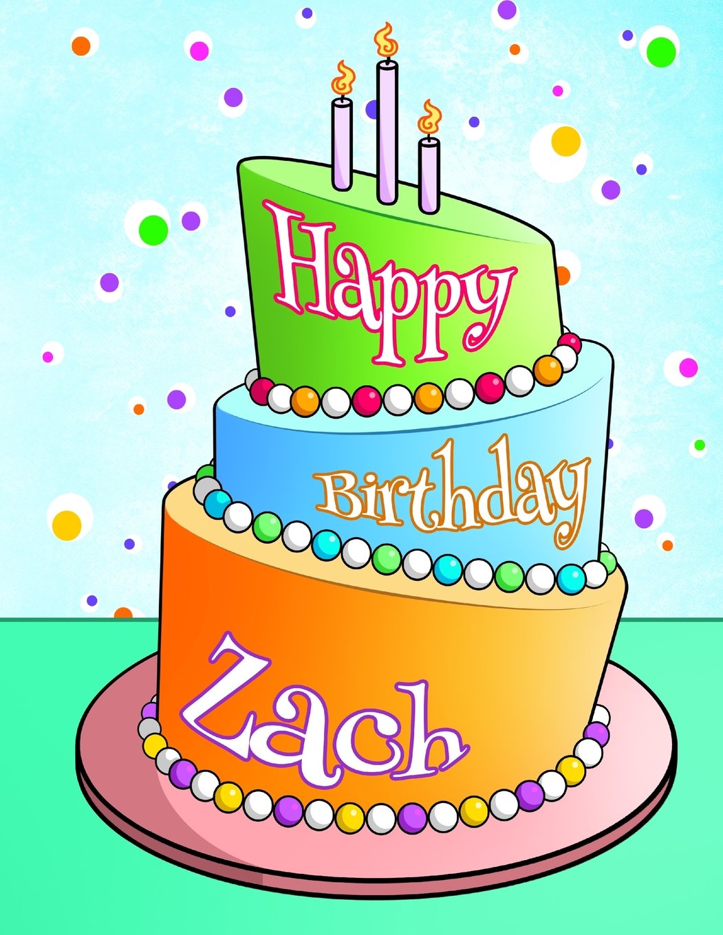 Happy Birthday Zach: Personalized Birthday Book with Name, Journal, Notebook, Diary, 105 Lined Pages, 8 1/2" x 11", Birthday Gifts for Boys and Men Tiptoi & Games