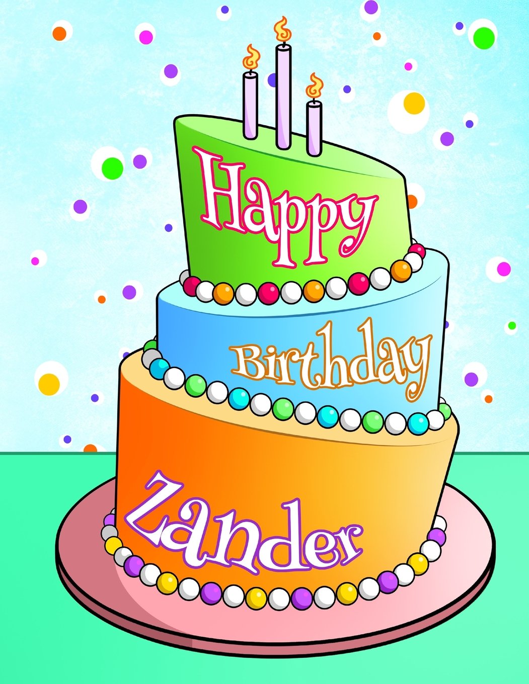 Happy Birthday Zander: Personalized Birthday Book with Name, Journal, Notebook, Diary, 105 Lined Pages, 8 1/2" x 11", Birthday Gifts for Boys and Men Tiptoi & Games