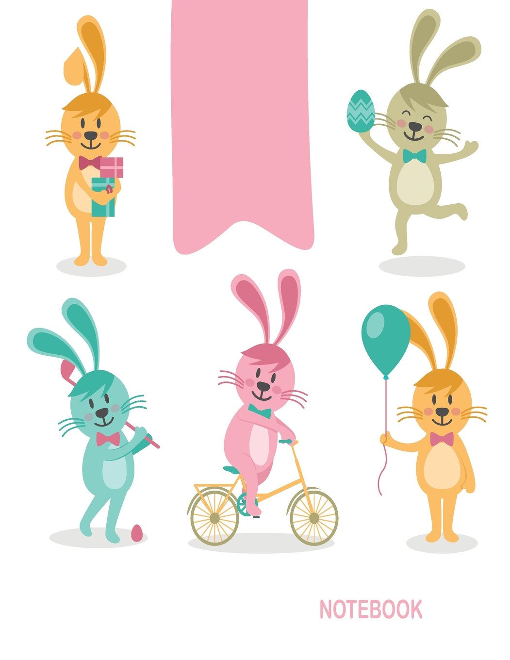 Notebook: Easter s day bunnies: Journal Dot-Grid, Grid, Lined, Blank No Lined: Book: Pocket Notebook Journal Diary, 110 pages, 8.5" x 11" Lifestyle