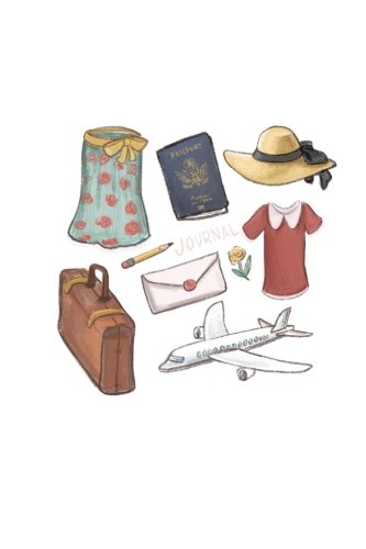 Journal: Cute travel sketchbook blank unlined softcover sketch pad Travel