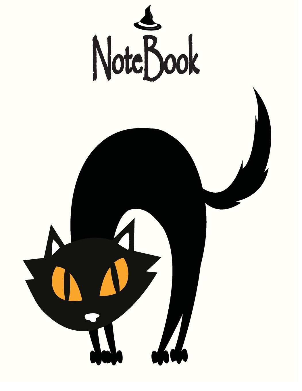 Notebook: Black Cat on yellow cover and Dot Graph Line Sketch pages, Extra large (8.5 x 11) inches, 110 pages, White paper, Sketch, Notebook journal (Black cat on yellow notebook, Band 1) Film, Art & Culture