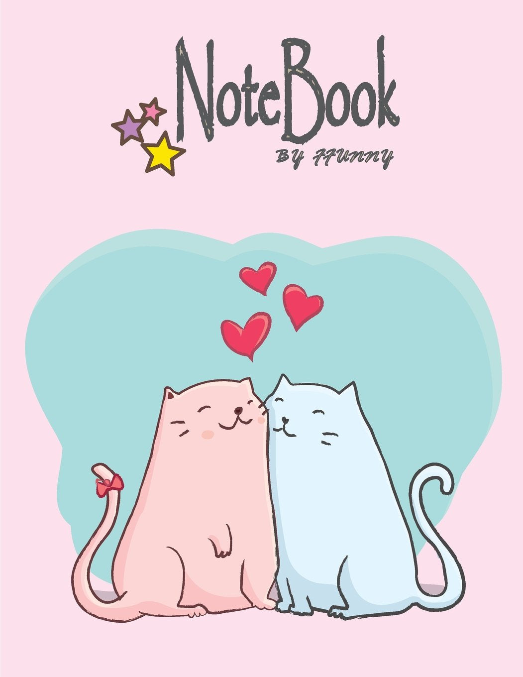 Notebook By FFunny: Cute cat in love on pink cover and Dot Graph Line Sketch pages, Extra large (8.5 x 11) inches, 110 pages, White paper, Sketch, ... (Cute cat in love on yellow notebook, Band 3) Pets