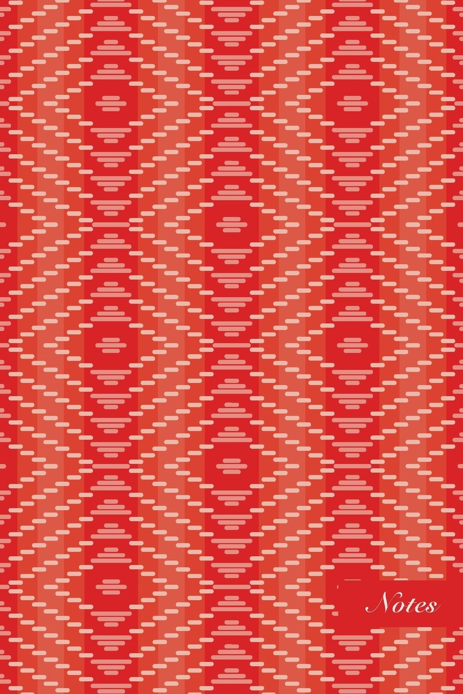 Notes: 6"x9" Unruled Blank Pages Notebook Seamless Oriental Southeast Asian Pattern Cover Gradient Color Spiral Vortex Diamond Check Geometry Cross Frame. Matte Softcover Note Book Journal Film, Art & Culture