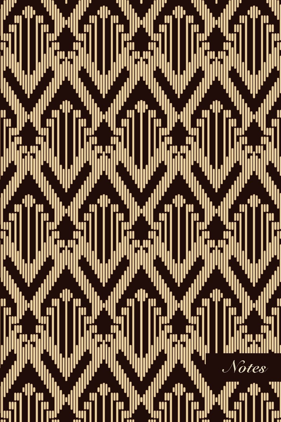 Notes: 6"x9" Unruled Blank Pages Notebook Seamless Oriental Southeast Asian Pattern Cover Weaving Stitch Cross Cloth Textile Polygon Geometry Frame Line. Matte Softcover Note Book Journal Film, Art & Culture