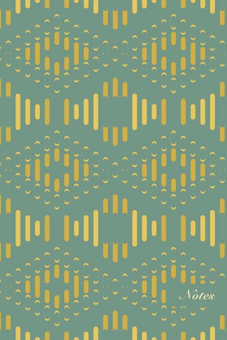 Notes: 6"x9" Unruled Blank Pages Notebook Seamless Oriental Southeast Asian Pattern Cover Yellow Diamond Check Geometry Cross Frame Line. Matte Softcover Note Book Journal Film, Art & Culture