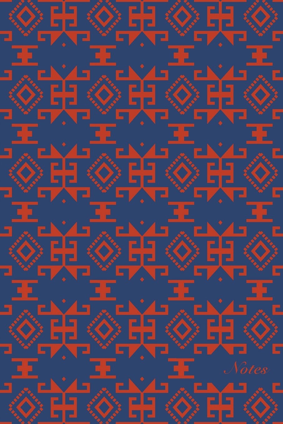 Notes: 6"x9" Unruled Blank Pages Notebook Seamless Oriental Southeast Asian Pattern Cover Check Square Polygon Geometry Cross Frame Dot Line Triangle. Matte Softcover Note Book Journal Film, Art & Culture