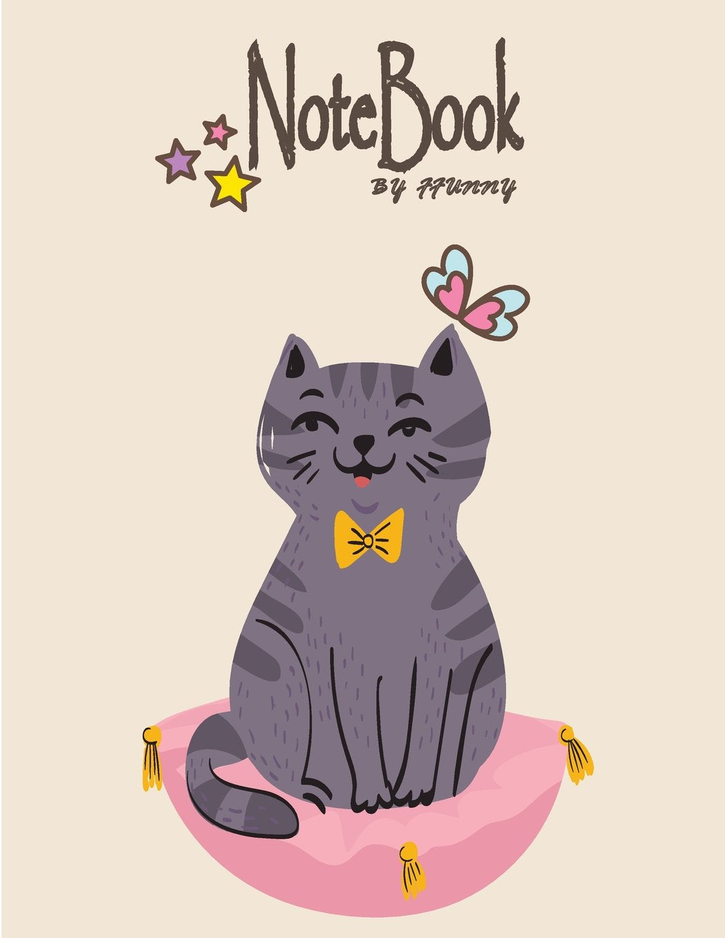 Notebook By FFunny: Grey cat on dark cream cover and Dot Graph Line Sketch pages, Extra large (8.5 x 11) inches, 110 pages, White paper, Sketch, Draw and Paint (Grey cat on dark blue notebook, Band 5) Pets