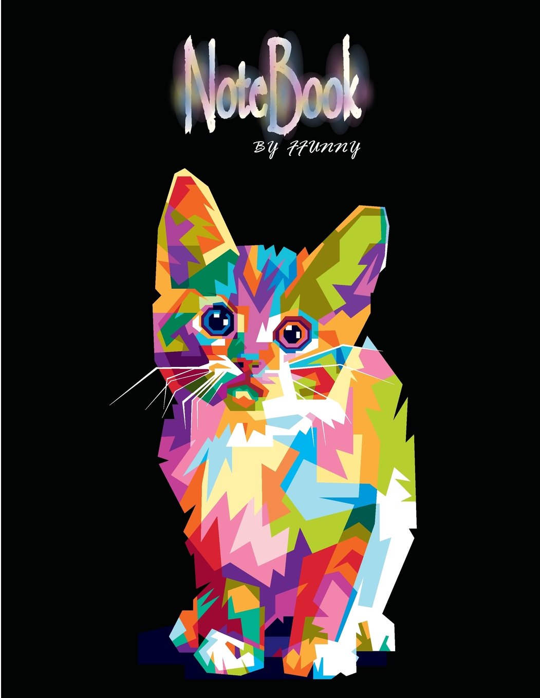Notebook By FFunny: Multi coler cat on black cover and Dot Graph Line Sketch pages, Extra large (8.5 x 11) inches, 110 pages, White paper, Sketch, ... (Multi coler cat on black notebook, Band 5) Learning & Reference