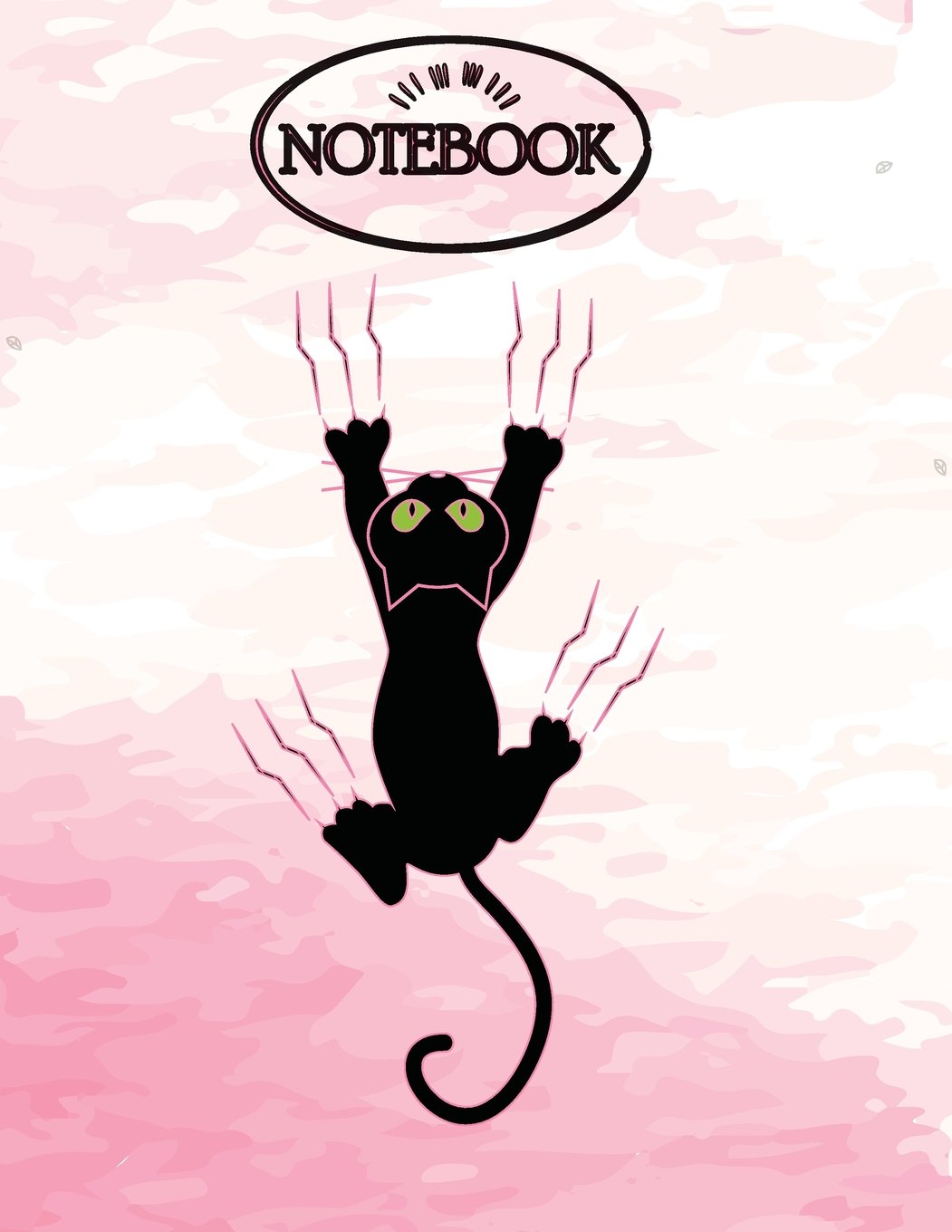 Notebook: Black cat on pink watermark cover and Dot Graph Line Sketch pages, Extra large (8.5 x 11) inches, 110 pages, White paper, Sketch, Draw and ... cat on pink watermark notebook, Band 5) Learning & Reference