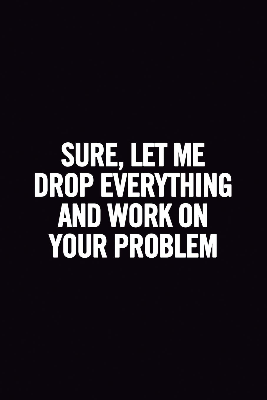Sure, Let Me Drop Everything and Work On Your Problem: 6x9 Lined Blank Funny Notebook, 100 pages, Sarcastic Joke, Humor Journal, original gag gift for ... retirement, Secret Santa or Christmas Business, Finance & Career