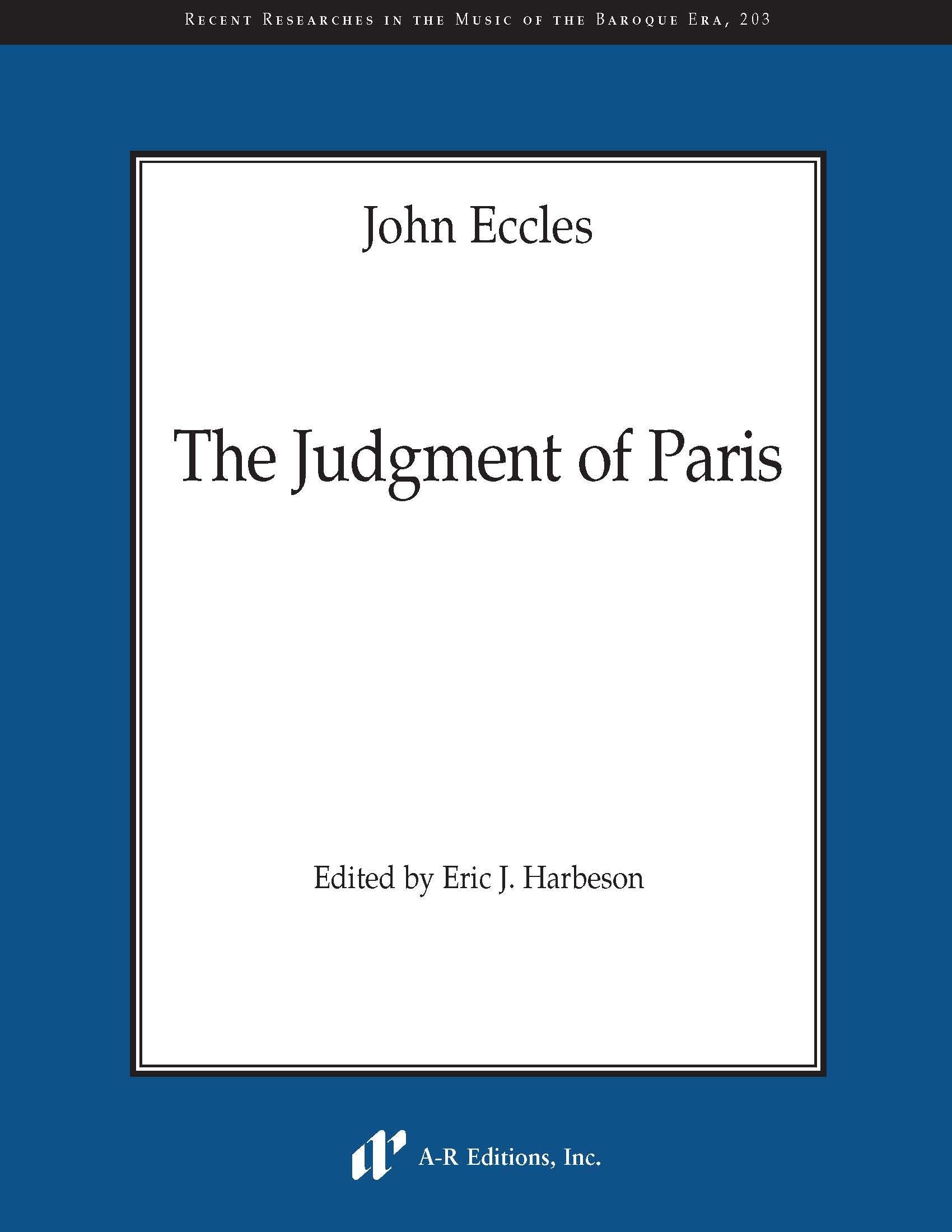 John Eccles - the Judgment of Paris (Recent Researches in the Music of the Baroque Era, Band 203) Sheet Music