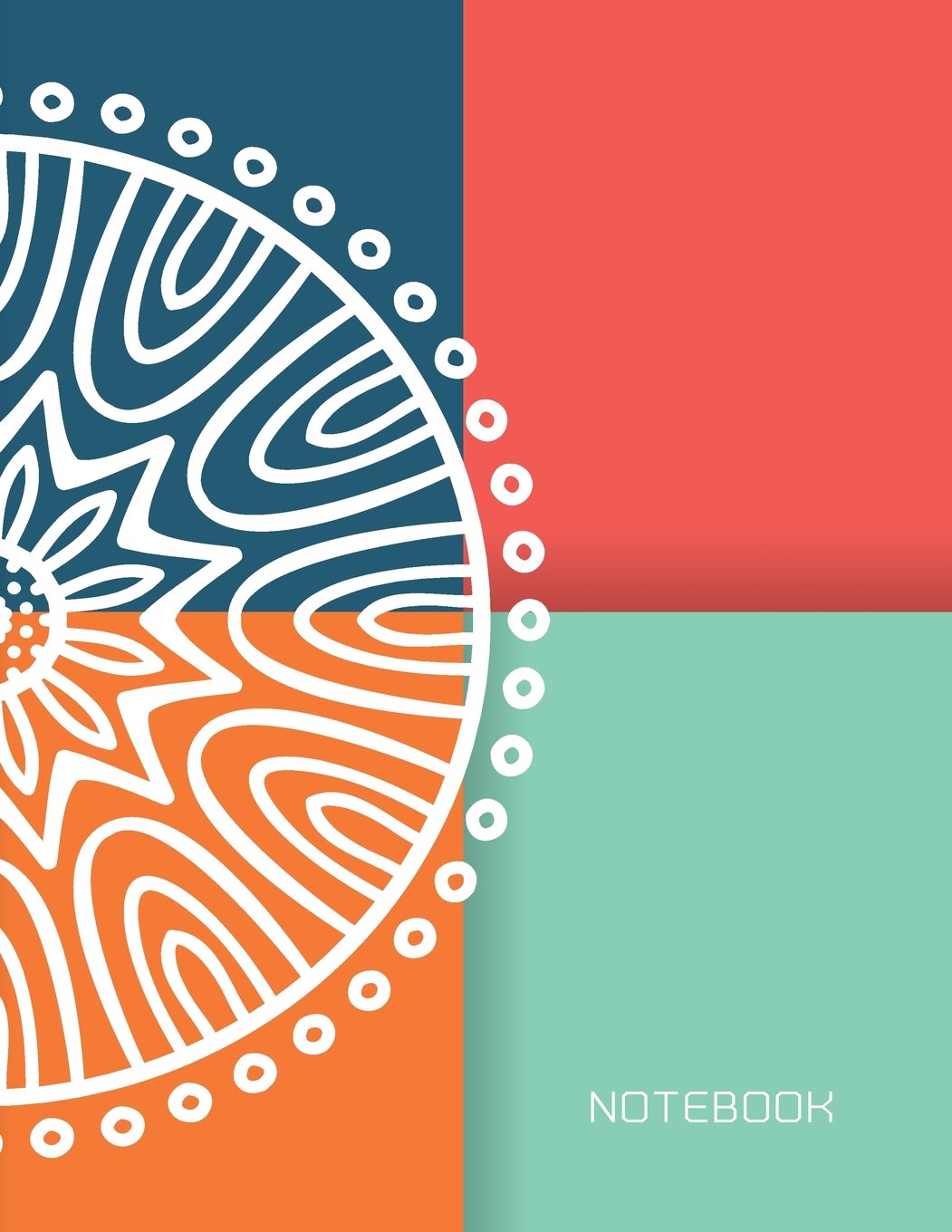 Notebook: Big Mandala On Cover Notebook Journal Diary, 110 Dashed lines pages, 8.5" x 11" , Date on top (mandala notebook cover6, Band 1) Film, Art & Culture