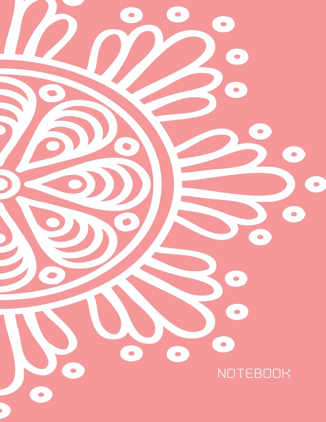 Notebook: Big Mandala On Pink Cover Notebook Journal Diary, 110 Dashed lines pages, 8.5" x 11" , Date on top (mandala notebook cover5, Band 3) Film, Art & Culture
