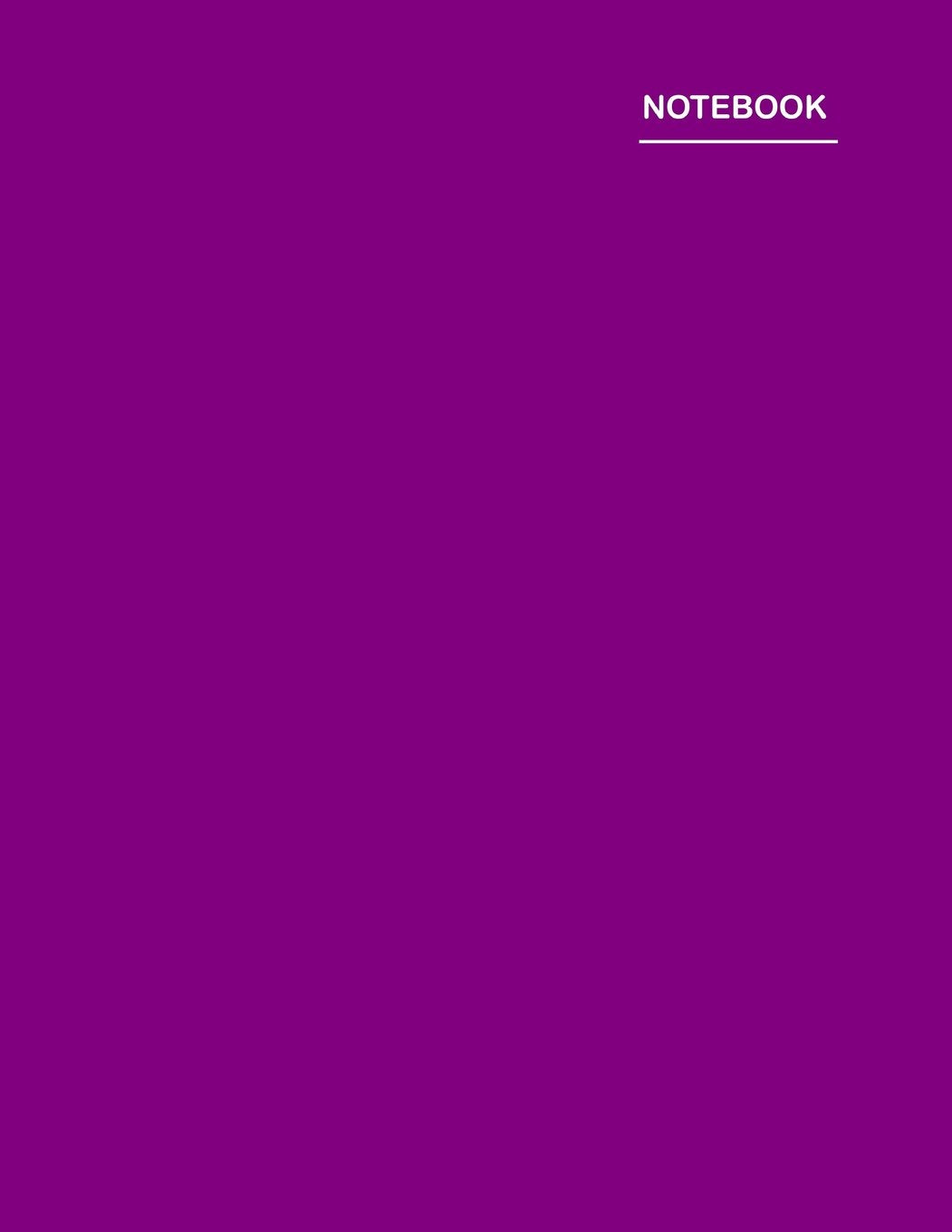 Notebook: Unruled/Unlined/Plain Notebook - (8.5 x 11 inches) Large - 110 Pages - Purple Cover Self-help