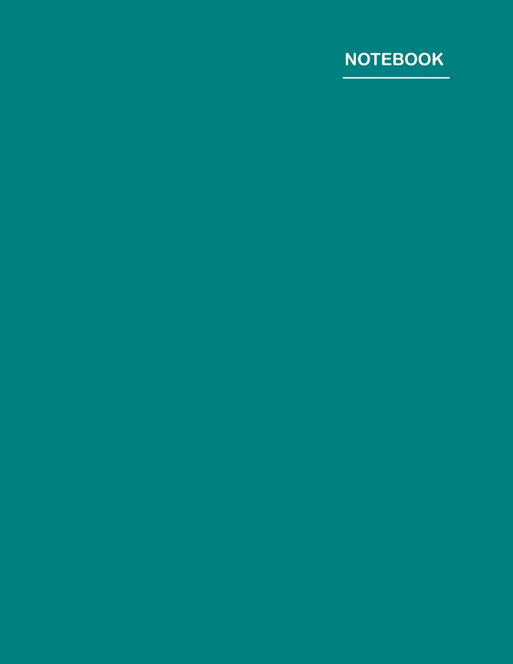 Notebook: Unruled/Unlined/Plain Notebook - (8.5 x 11 inches) Large - 110 Pages - Teal Cover Self-help