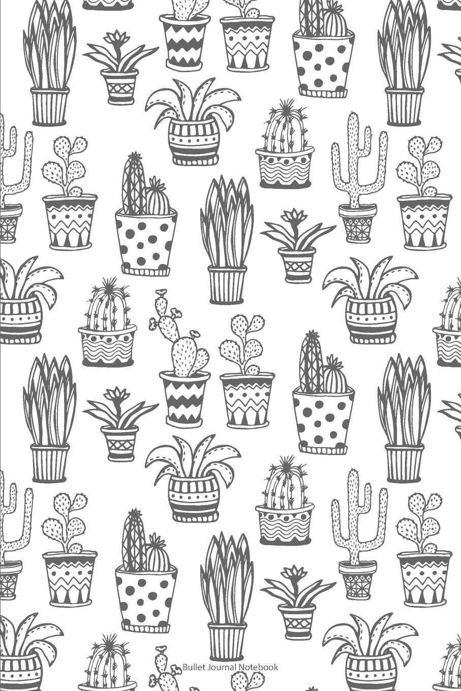Bullet Journal Notebook: Cute Cactus - 1/4" Dot Matrix Notebook - Cute Bullet Journal For Planner and Notebook Photography
