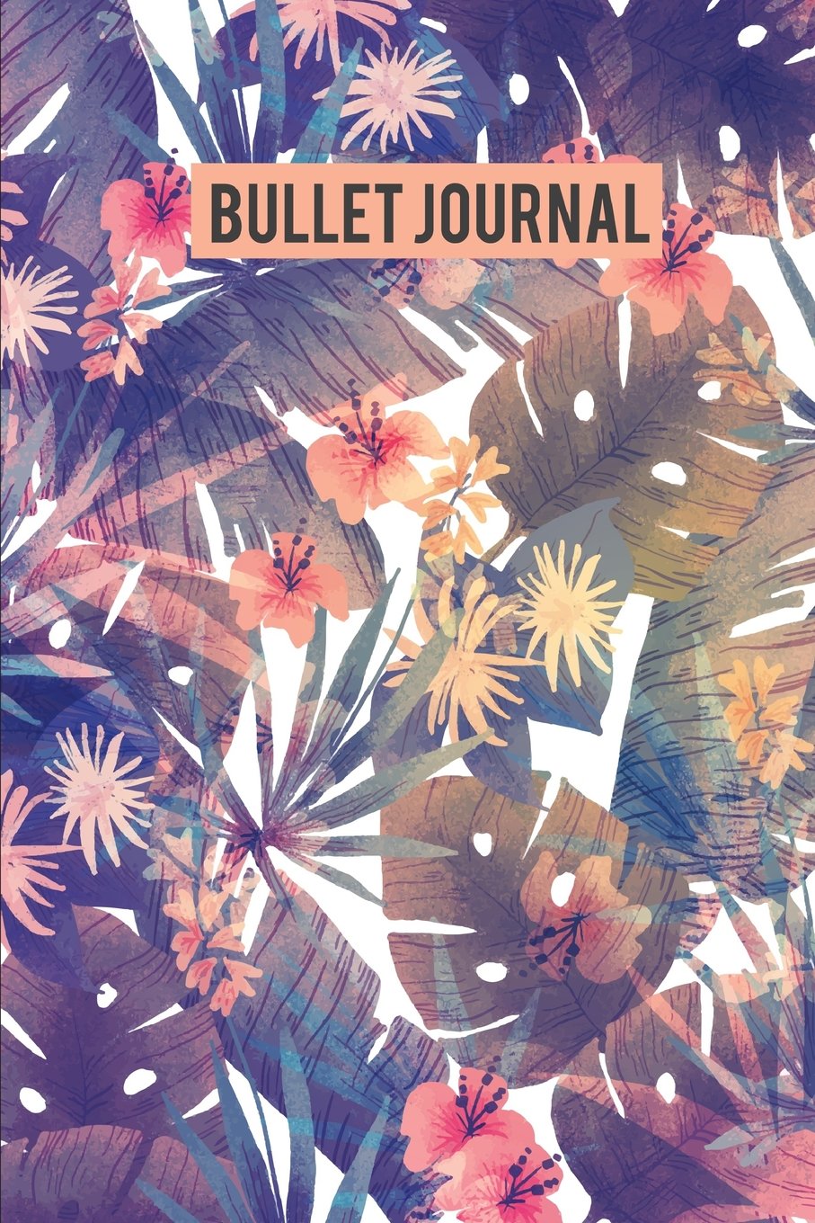 Bullet Journal: Cute Floral - 6"x9" (1/4" Dotted Matrix Journal) - Softcover - Blank Bullet Journal For Daily, Monthly, Yearly Planner and etc. Books