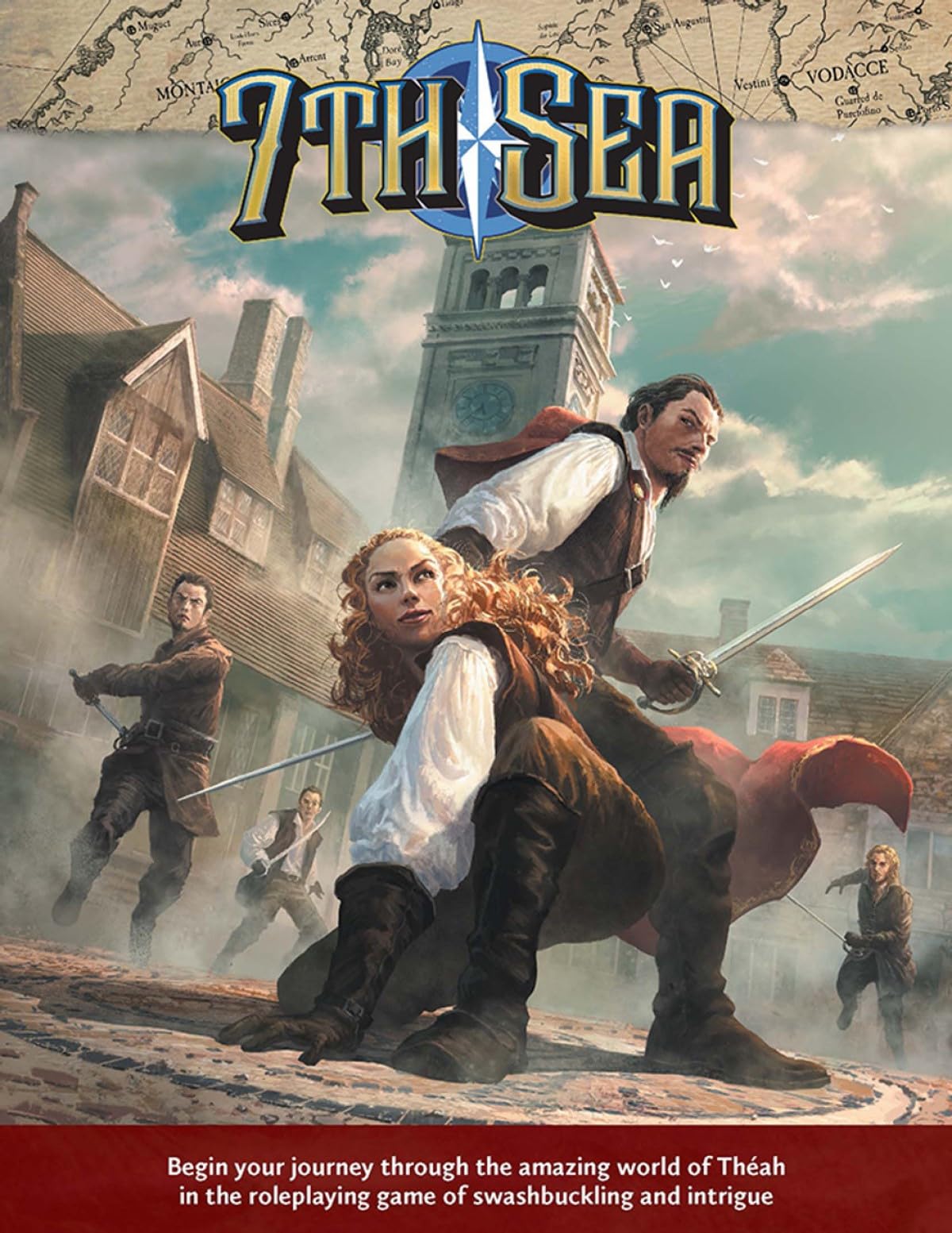 7th Sea: Core Rulebook – Second Edition Hardcover – Swashbuckling Fantasy Tabletop RPG Set in Théah, High Adventure & Intrigue, Full Game System Books
