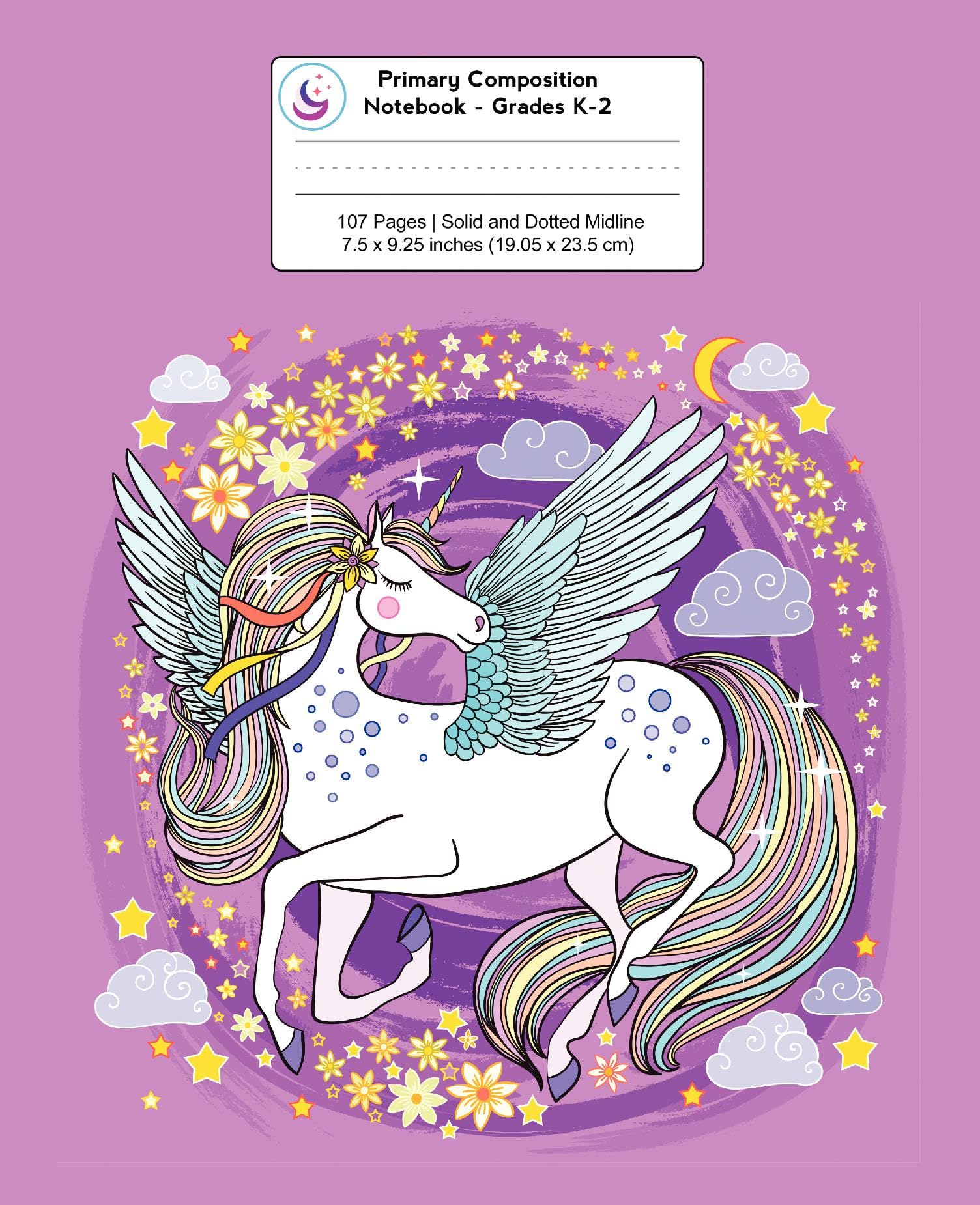 Primary Composition Notebook: Beautiful Unicorn | Grades K-2 Kindergarten Writing Journal (Draw & Write Exercise Books) Non-fiction