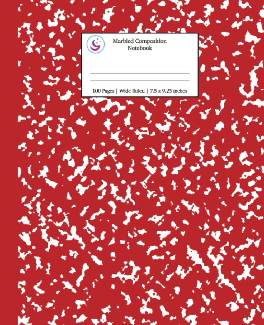 Marbled Composition Notebook: Red Marble Wide Ruled Paper Subject Book (School Essentials, Band 4) Reading Aloud & Learning to Read