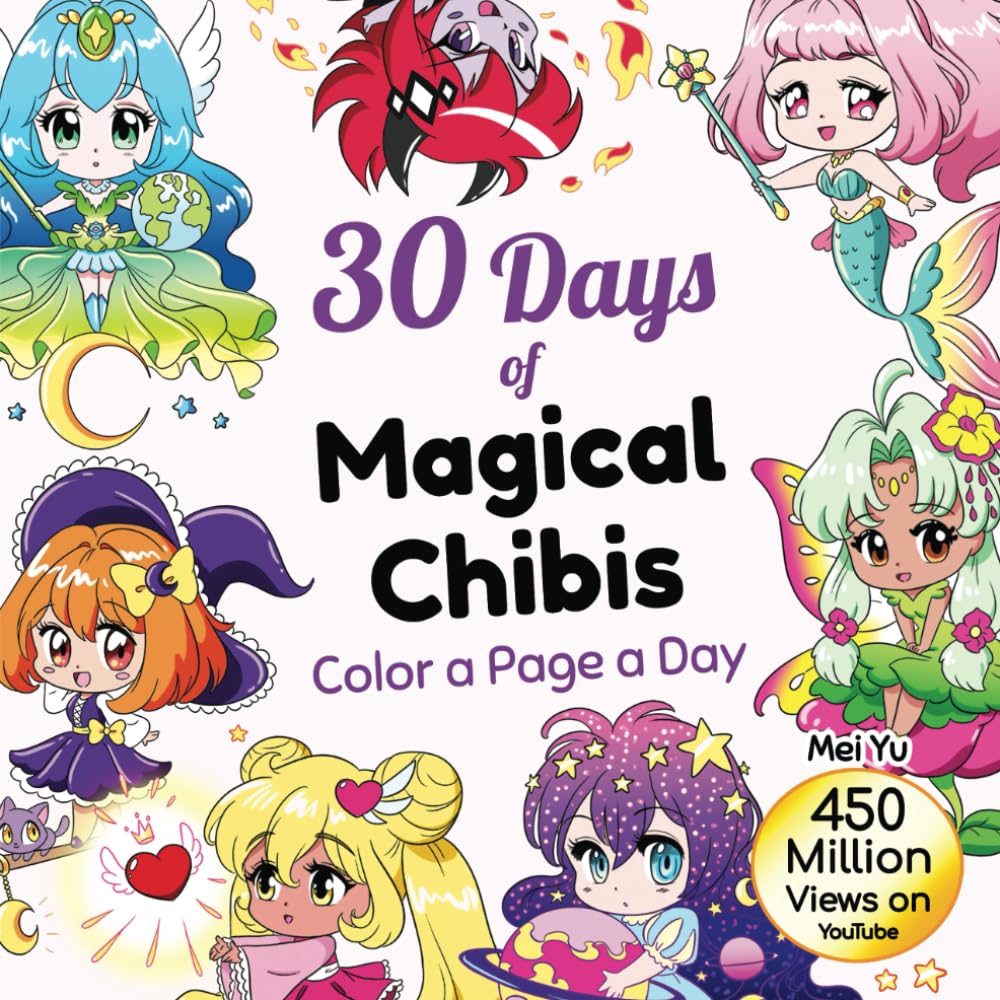 30 Days of Magical Chibis: Color a Page a Day (30 Days of Coloring) Manga