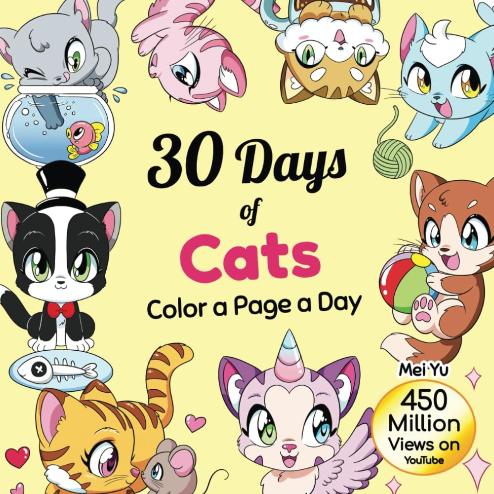 30 Days of Cats: Color a Page a Day (30 Days of Coloring) Tiptoi & Games