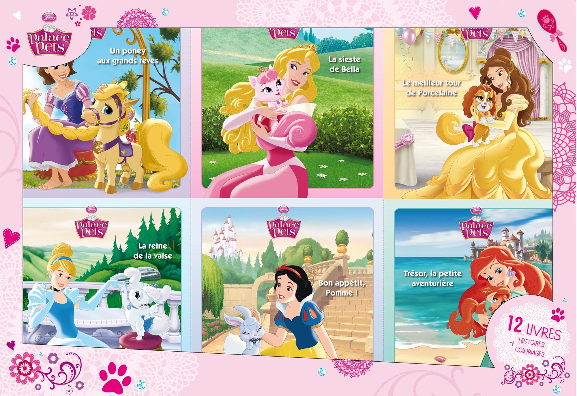 Coffret Princesses et les Palace Pets, 12 livres histoires et coloriages: Un poney aux grands rêves ; La sieste de Bella ; La reine de la valse ; Bon ... tour de Porcelaine ; La petite aventurière Books
