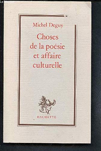 Choses de la poesie et affaire culturelle Books