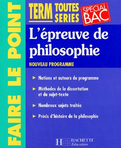 L'Epreuve De Philosophie Terminales Toutes Series Books