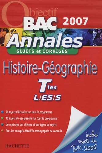 Histoire-Géographie Tles L/ES/S: Annales sujets et corrigés book
