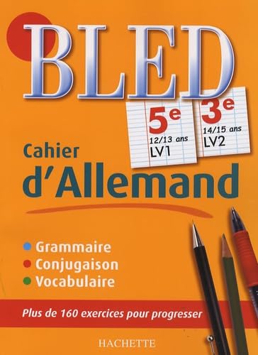 Cahier d'allemand 5e LV1, 3e LV2 book