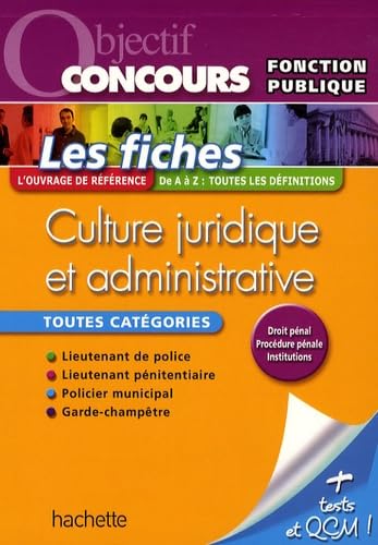 Fiches Culture juridique et administrative ; toutes catégories book