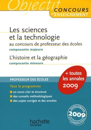 Les sciences et la technologie au concours de professeur des écoles ; L'histoire et la géographie book