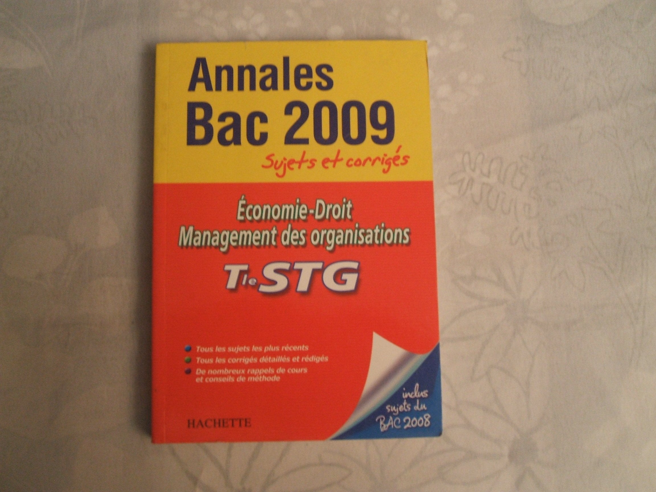 Economie-Droit Management des organisations Tle STG: Sujets et corrigés book